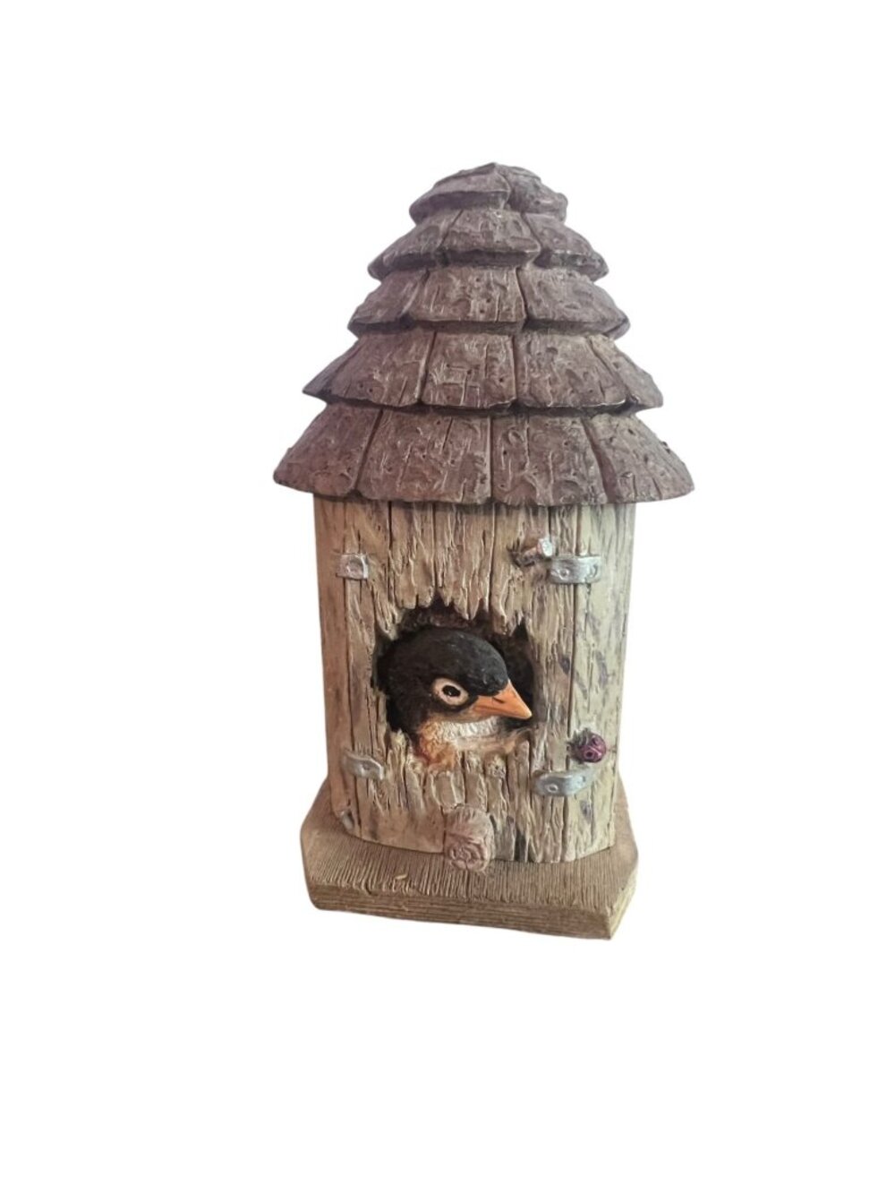 Rustic Birdhouse Style Wall Hanging Wood Resin Bird Cottage Decor